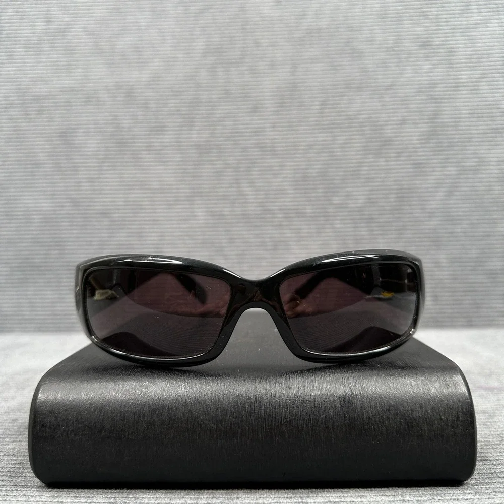 Versace 4044-B Y2K Sunglasses Black Wrap Silver Medusa Rhinestone 66-15-120